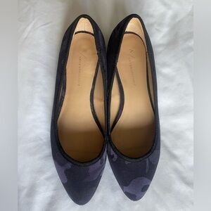 Anthropologie Black & Purple Camo Flats